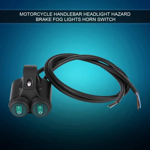 Vista 6 de Interruptor universal de luz para manillar de motocicleta de 0.866 in, luces antiniebla para manillar, interruptor de botón de control doble (A)