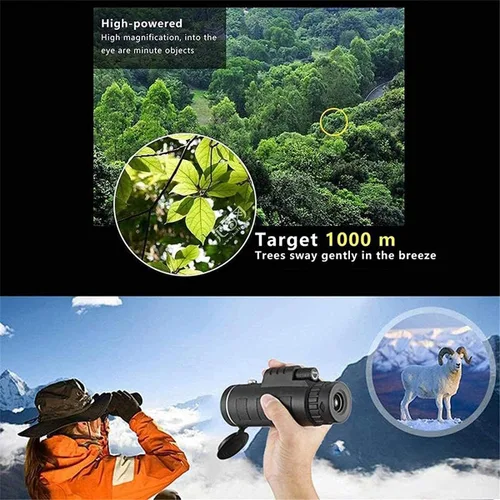 Vista 8 de High Definition Monocular Telescope and Quick Smartphone Holder - 60x40 Waterproof Monocular -BAK4 Prism for Wildl
