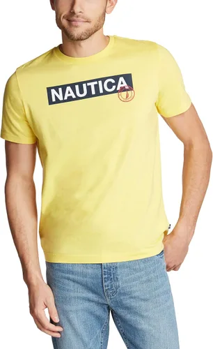 Vista 9 de Nautica - Camiseta de manga corta para hombre, 100% algodón, serie náutica con estampa gráfica Rojo náutico
