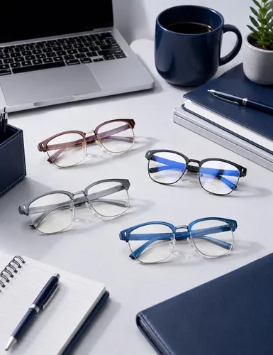 Vista 6 de BIRCEN Blue Light Blocking Glasses: Blocks Blue Light Metal Glasses for Men Negro/Claridad