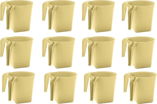 Vista 9 de YBM Home Vaso cuadrado de plástico para lavar a mano, de larga duración, para lavado ritual de manos, 1332Beige