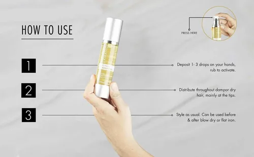 Vista 3 de DAMANCI Aceite de argán Elixir – Aceite de argán de primera calidad para el cabello – Aceite para el cabello – Gotas para el cabello – Tratamiento