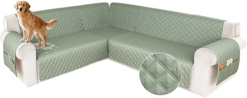 Vista 34 de HDCAXKJ Funda impermeable para sofá modular en forma de L, fundas seccionales de esquina lavables, a prueba de mascotas, protector de muebles