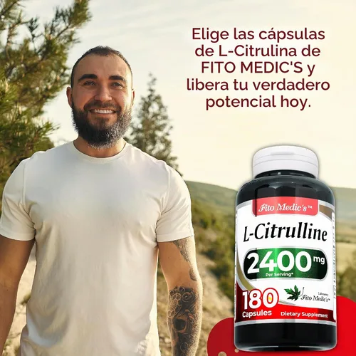Vista 4 de FITO MEDIC'S Laboratorio L citrulina 180 cápsulas 2400 mg L citrulina Cápsulas Ultra alta absorción.