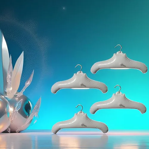 Vista 6 de NewFerU Perchas inflables para viajes, de 4 pulgadas, hombro redondo blanco para lavar a mano, colgar para secar ropa con gancho de metal, compacto