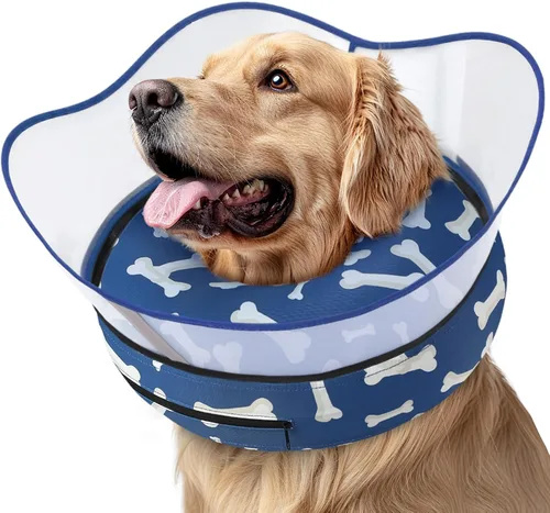 Vista 9 de Supet Collar de Cono Inflable Elevado para Perros para Evitar que se Laman, Alternativa de Cono Suave para Perros Después de Cirugía, Collar de Dona