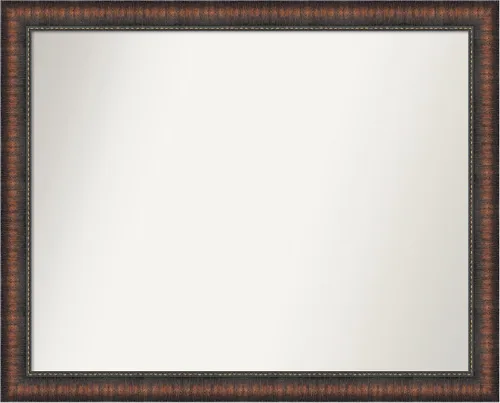 Vista 162 de Amanti Art Espejo de baño marrón para sobre el fregadero, 24 x 24 pulgadas, espejo de tocador cuadrado marrón Caleb, marco de madera rústica