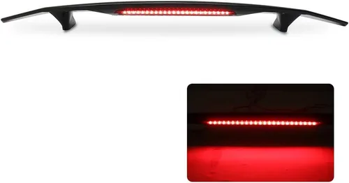 Vista 9 de Alerón universal para maletero de coche con tercera luz de freno estilo Negro mate