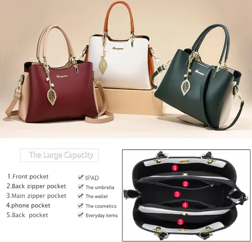 Vista 5 de SiMYEER Satchel Purses and Handbags for Women PU Leather Tote Top Handle Shoulder Bags Ladies Crossbody Bags