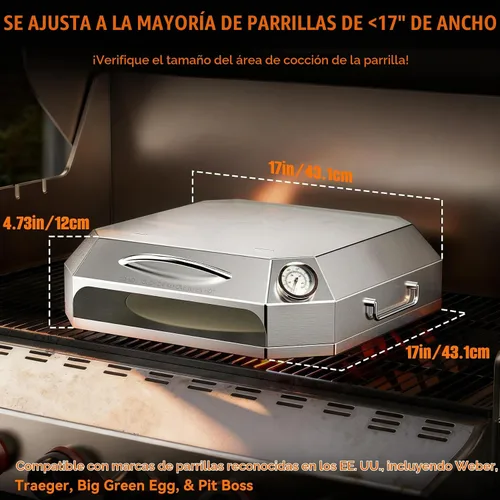 Vista 2 de Onlyfire Kit de horno de pizza de acero inoxidable para parrilla de gas, parrilla de carbón y propano, kit de horno de pizza portátil para parrilla