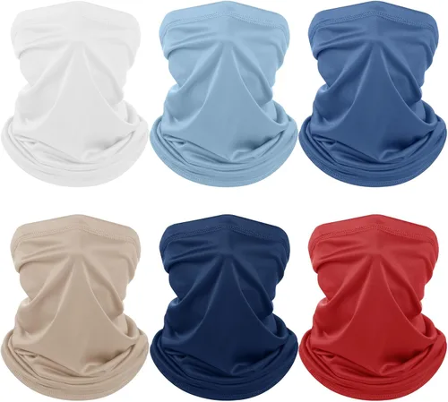 Vista 28 de Geyoga 6 piezas de protección UV para el verano, polaina de cuello refrescante, ropa para la cara, polaina para cuello, bufanda, protector solar