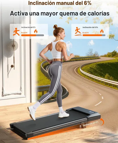 Vista 2 de Alfombra de Caminar, Alfombra Rodante con Inclinación Manual del 6%, Alfombra Rodante para Debajo del Escritorio para el Hogar y la Oficina