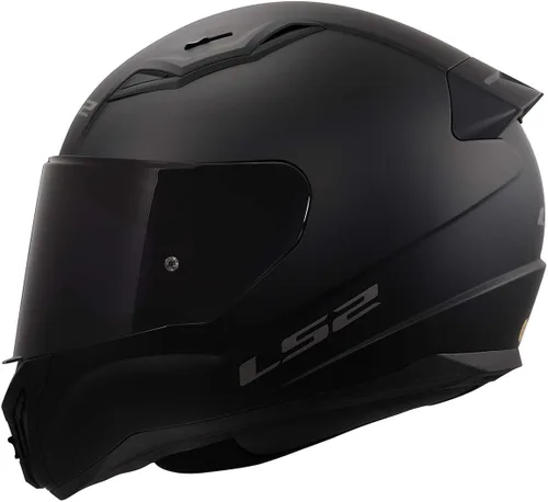 Vista 2 de LS2 Helmets Centric - Casco de motocicleta de cara completa (negro mate con escudo ahumado transparente y oscuro, talla XS)