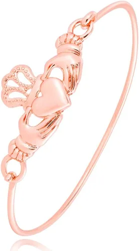 Vista 8 de The Claddagh - Pulsera irlandesa para mujer, 6.5 en 6 tonos, regalo elegante Oro