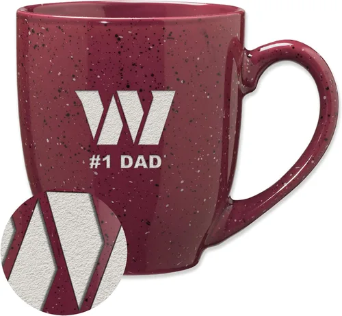 Vista 50 de Rico Industries NFL Football #1 Dad 16 oz Team Color Laser Engraved Ceramic Coffee Mug