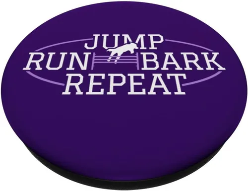 Vista 2 de Manipulador de agilidad para perros – Jump Run Bark Repeat – Agilidad para perros PopSockets Adhesivo PopGrip