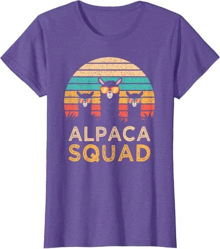 Vista 26 de Divertidas gafas de sol de escuadrón de alpaca Cool Alpacas Vintage Gift T-Shirt, Negro, S