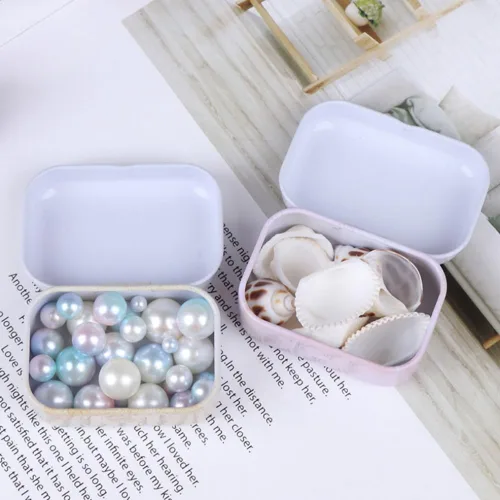Vista 4 de 8 piezas de mini flores de estaño organizador de joyas caja de almacenamiento cajas decorativas pequeñas latas de metal floral con tapas