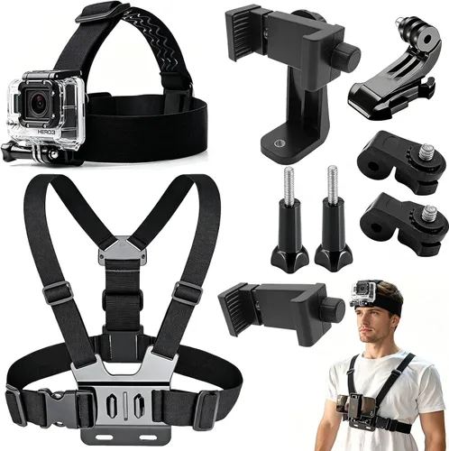 Vista 11 de Soporte ajustable para arnés de correa de pecho para teléfono celular, soporte de clip para iPhone, GoPro Hero, AKASO, DJI Osmo cámaras de acción