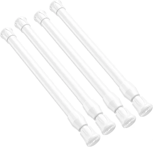 Vista 22 de Pack de 2 cortineros con resorte de tensión de 8 a 12.5 pulgadas, cortineros mini DIY sin necesidad de perforación para ventanas delgadas, armarios