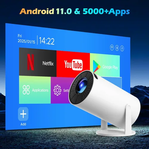 Vista 7 de Proyector portátil MIni con WiFi y Bluetooth, Keystone automático