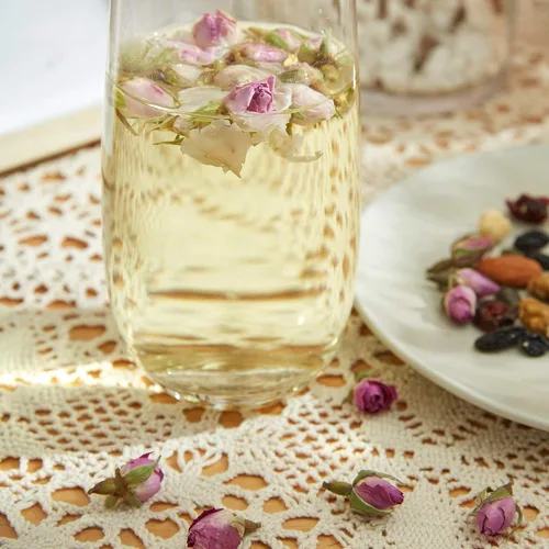 Vista 5 de ChaWuWarmSun [A] Brotes de té de rosas, 3 oz/85 g de pétalos de flor rosa hoja suelta Infusión de capullos de rosa seca de primera calidad.