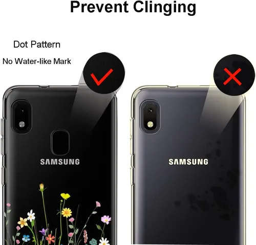 Vista 7 de Unov Funda compatible con Galaxy A10e Galaxy A20e funda transparente con diseño de TPU suave, absorción de golpes, patrón delgado en relieve
