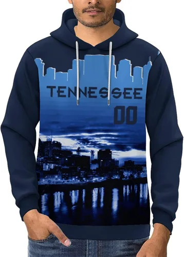 Vista 8 de Custom Football Hoodies City Night Skyline Personalized Sweatshirt Name Number Fan Gift Pullover for Men Women Youth