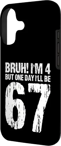 Vista 2 de Bruh I'm 4 But One-Day I'll Be 67 Retro 4th Birthday Kids Case for iPhone 17