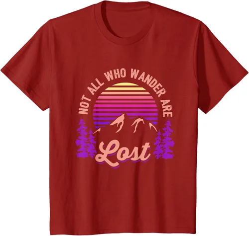 Vista 48 de Not All Who Wander Are Lost Vintage Mountains - Camiseta de senderismo, Negro, S