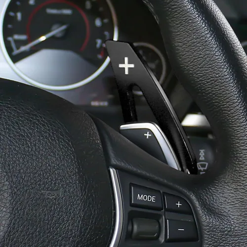 Vista 8 de x xotic tech Extensiones Negras de Paletas de Cambio Cubierta de Moldura Interior Compatible con BMW Serie 2 3 4 X1 X2 X3 X4 X5 X6 F30 F31 F15 F16