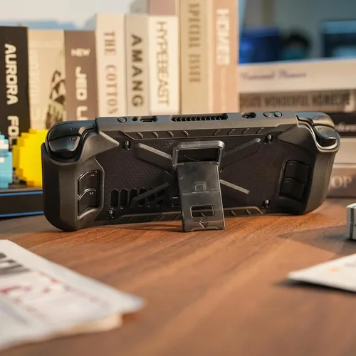 Vista 8 de Dteck Funda con función atril para Steam Deck, a prueba de golpes, antideslizante, antiarañazos, protección de cuerpo completo, protector
