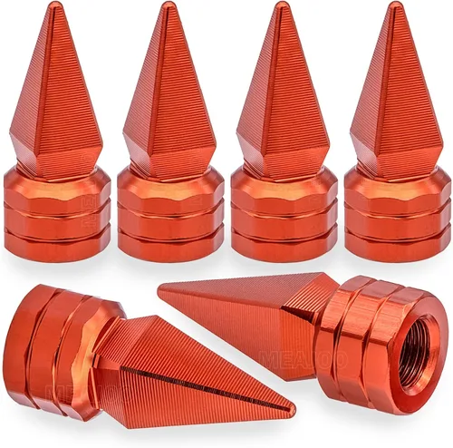 Vista 32 de 4 piezas de tapas de vástago de válvula de neumático de automóvil, tapas de válvula de aire de neumático a prueba de fugas de aleación de aluminio