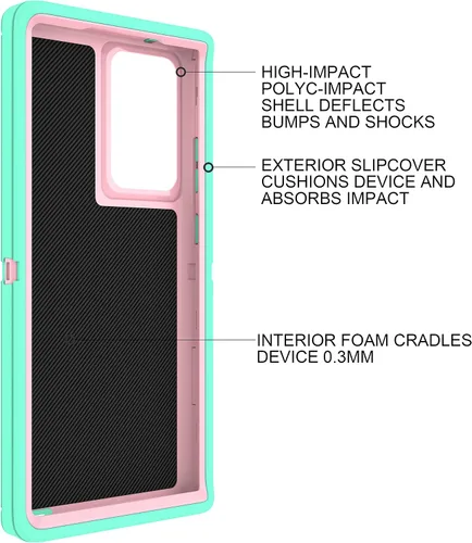 Vista 8 de Funda protectora de alta resistencia con protector de pantalla [3 capas] de goma resistente a prueba de impactos