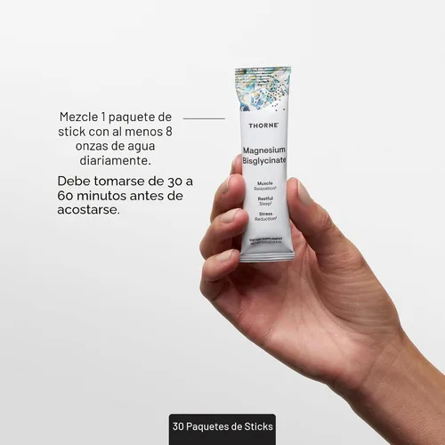 Vista 6 de THORNE - Bisglicinato de magnesio - Fórmula de magnesio en polvo - Apoya el sueño reparador, la relajación muscular, la salud cardíaca