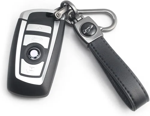 Vista 3 de llavero de coche, llavero universal de llave de coche resistente de cuero para hombres y mujeres