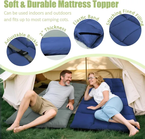 Vista 2 de Tuphen Protector de colchón de cuna para camping, cubrecolchón de cuna, colchón de campamento, almohadilla para dormir de 75 x 30 pulgadas