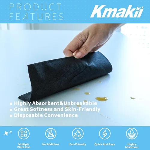 Vista 4 de KMAKII Servilletas desechables negras para cena, servilletas de tela como servilletas de papel de lino, toallas de mano de papel para baño, bodas