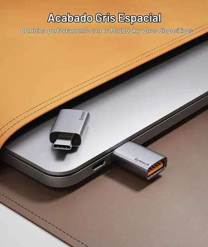 Vista 5 de Adaptador Syntech USB C a USB (paquete de 2), 10Gbps USB3.2 Gen 2 encajado lado a lado, adaptador tipo C macho a A 3.2 hembra compatible con iPhone