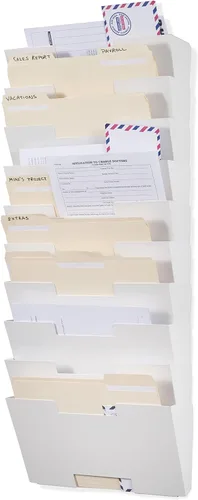 Vista 8 de Juego de 10 de colgadores de pared, para archivos, Negro