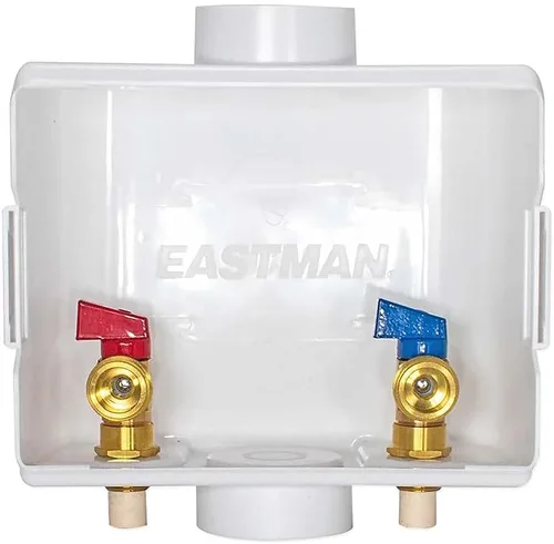 Vista 2 de Eastman Conexión de CPVC de 1/2 pulgada, caja de salida blanca para lavadora de drenaje central, 60249