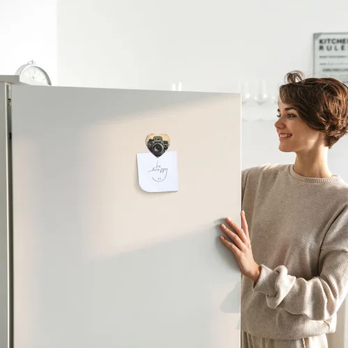 Vista 4 de Imanes de nevera resistentes redondos pequeños imanes retro para cámara de refrigerador, mini imanes decorativos fuertes para pizarra blanca