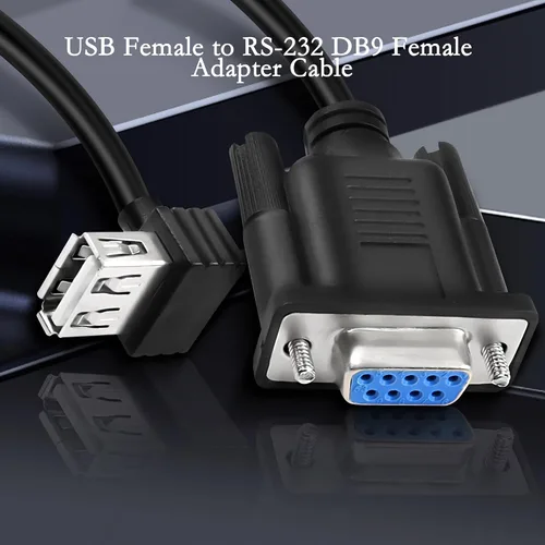Vista 4 de MEIRIYFA Cable adaptador USB hembra a RS-232 DB9 hembra, USB 2.0 a Serial RS232 DB9 (9 pines) Cable convertidor para caja registradora, módem