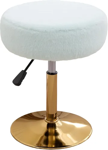 Vista 23 de Taburete Otomano Giratorio Silla para Sala de Maquillaje Taburete para Silla de Tocador Altura Ajustable Cuero Sintético Negro Negro 1