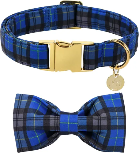 Vista 42 de DOGWONG Collar de otoño para perro con lazo, collar de moño para perro de Acción de Gracias, collar ajustable de algodón de otoño con hoja de arce