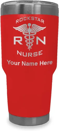 Vista 14 de LaserGram RN Rockstar - Vaso aislado al vacío de 20 onzas, grabado personalizado incluido (negro)