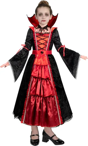 Vista 3 de Spooktacular Creations Disfraz de vampiro para niñas, disfraz de vampiro gótico para niñas, disfraz de Halloween
