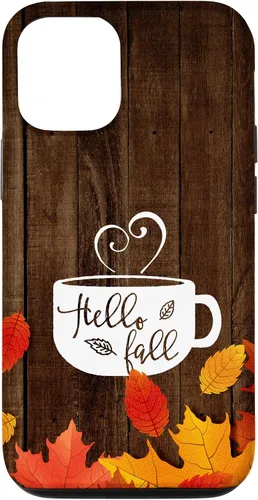 Vista 26 de Hello Fall - Taza de café para iPhone 16, diseño de hojas de otoño