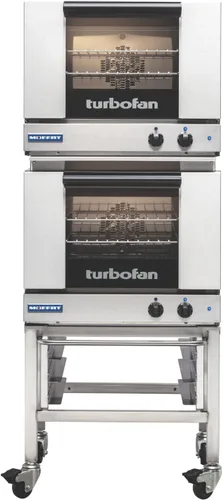 Vista 9 de Moffat Turbofan E22M3 - Horno de convección eléctrico de tamaño medio con soporte, doble pila, control manual