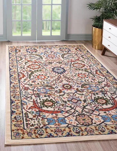 Vista 37 de Unique Loom Espahan Collection - Alfombra de área Cape Cod (2 pies 2 pulgadas x 3 pies 1 pulgada, rectangular, azul/negro)